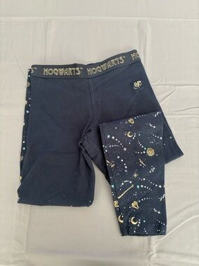 Warner Bros. Navy Hogwarts Harry Potter Celestial Print Kids Leggings Sz 8